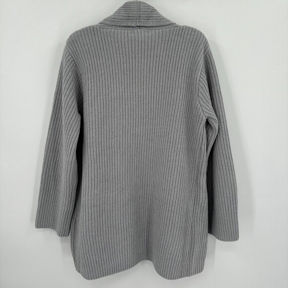 Softies Rib Chenille Drape Front Cardigan in Gray size S/M NWOT - Picture 7 of 7